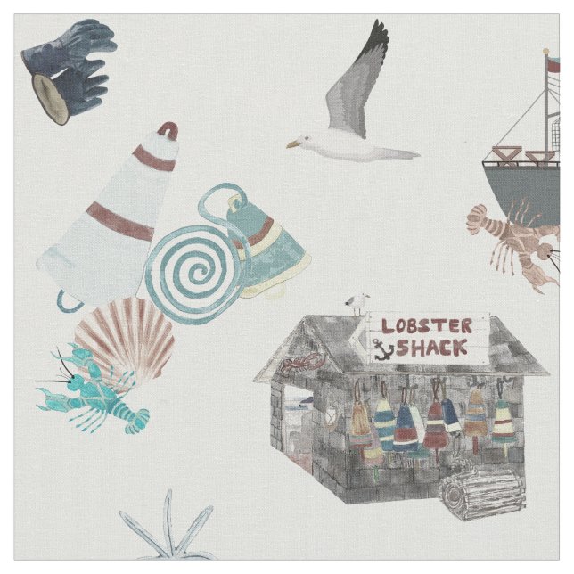 Tissu New England Lobster Shack Ditsy (Fermer)