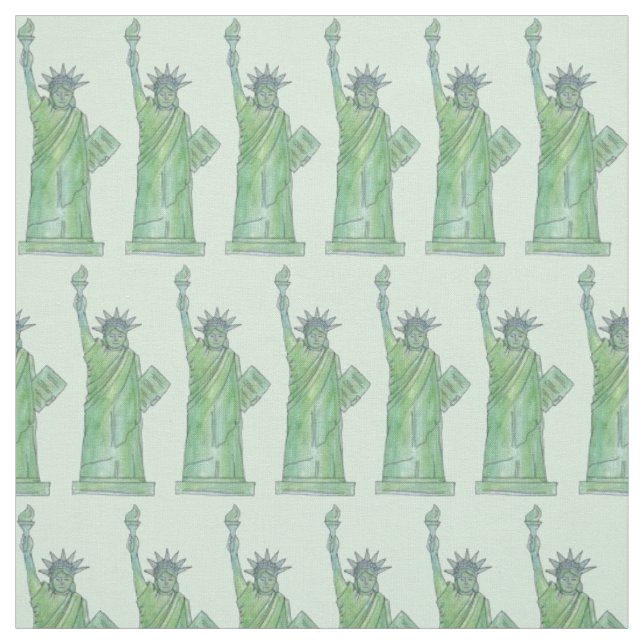 Tissu New York City New YC Green Statue Lady Liberty Tor (Échantillon)