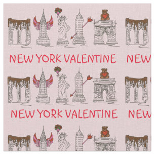 Tissu New York City New YC Landmarks Love Valentine's Da