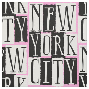 Tissu New York Girl Manhattan Pink Party