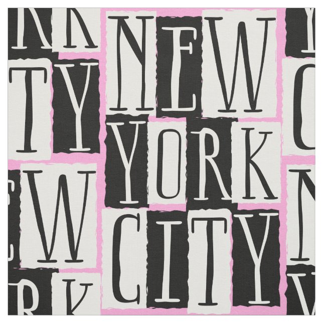 Tissu New York Girl Manhattan Pink Party (Échantillon)