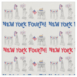 Tissu New York Quart ! Patriotique Juillet 4 NYC Feu d'a