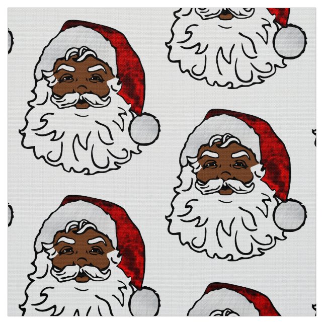 Tissu noël africain noir père Noël (Échantillon)