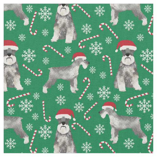 Tissu noël de schnauzer (Fermer)