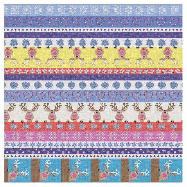 Tissu noël des rennes (Fermer)