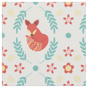 Tissu Noël d'hiver Style scandinave Fox Motif
