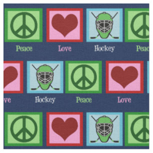 Tissu Noël d'hockey d'amour de paix