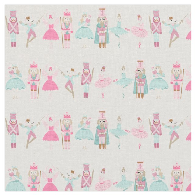 Tissu Noël du Ballet des noisettes roses Pastel (Fermer)