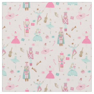 Tissu Noël du Ballet des noisettes roses Pastel