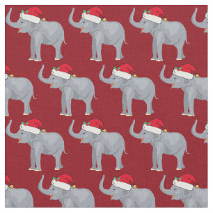 Tissu Noël Eléphant mignon