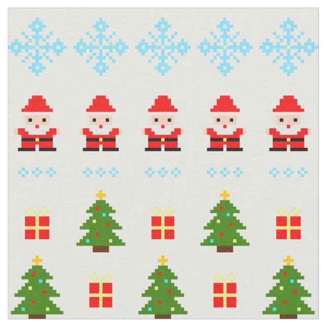 Tissu Noël en pixel art (Fermer)