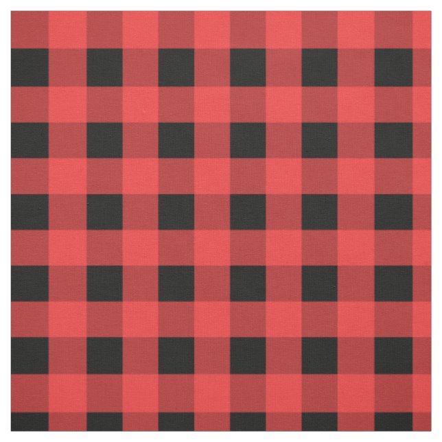 Tissu Noël En vichy rouge et noir (Échantillon)