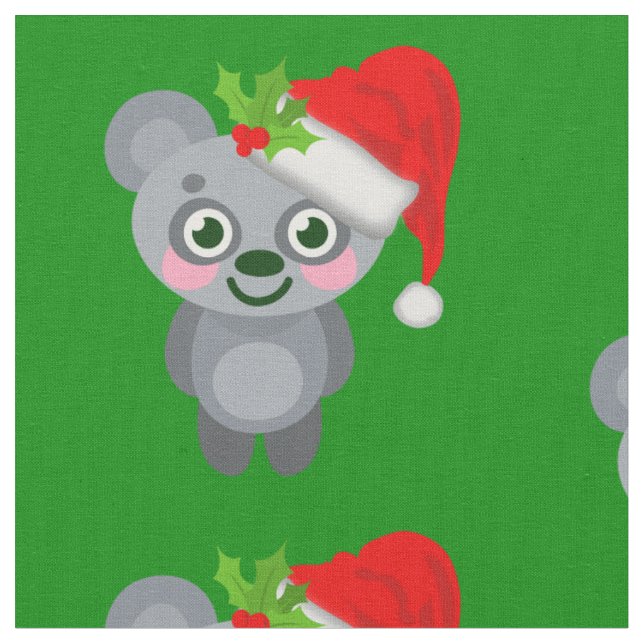 Tissu noël koala santa claus (Fermer)