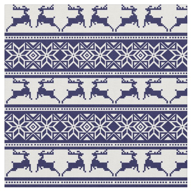 Tissu Noël, le bleu et le blanc scandinave (Fermer)
