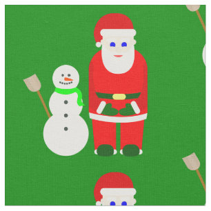 Tissu noël santa claus bonhomme de neige mignon