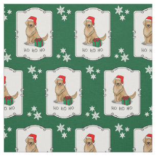Tissu Noël Santa Claus Golden Retriever Chien mignonne