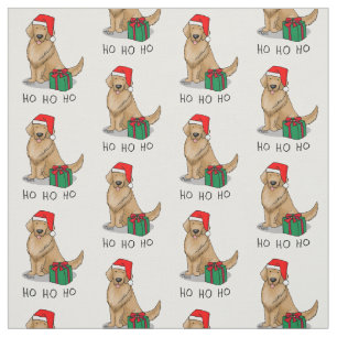 Tissu Noël Santa Claus Golden Retriever Chien mignonne