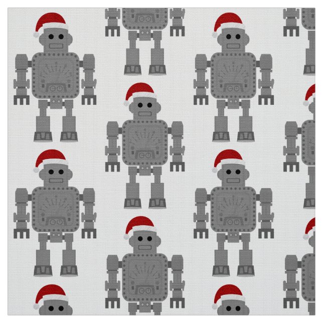 Tissu noël santa claus robot (Échantillon)