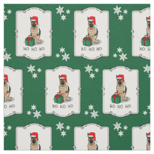 Tissu Noël Santa Hat Allemand Berger Chien mignonne