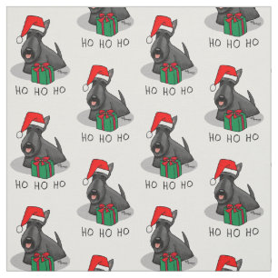 Tissu Noël Santa Hat Scottish Terrier (noir) mignonne