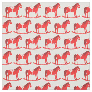 Tissu Noël scandinave Cheval Rocking
