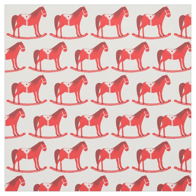 Tissu Noël scandinave Cheval Rocking (Échantillon)