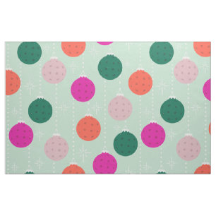 Tissu Noël sur le thème du pickleball Menthe et Rose