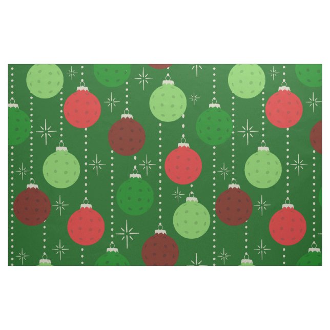 Tissu Noël sur le thème du pickleball rouge et vert (Fat Quarter)