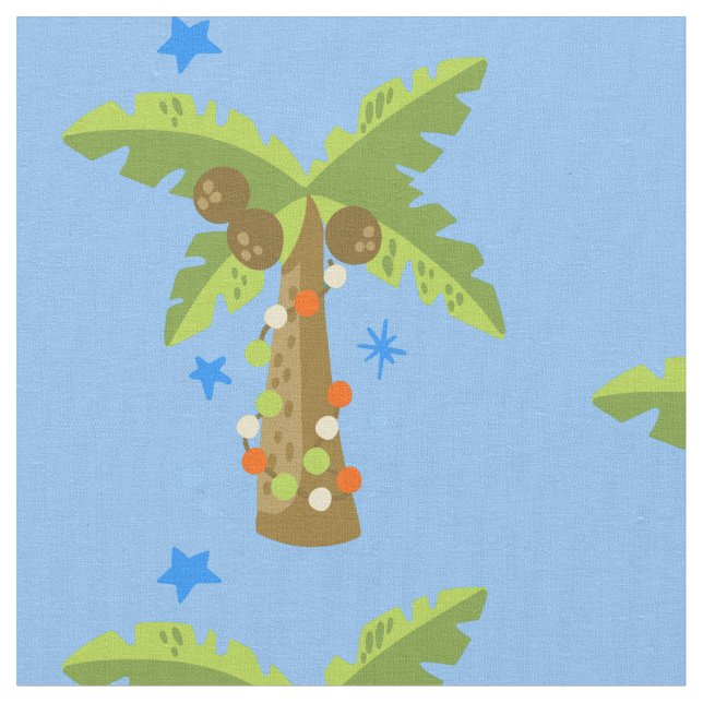 Tissu noël tropical juillet palmier (Fermer)