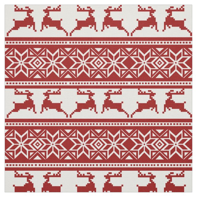 Tissu Noëls rouges scandinaves (Échantillon)