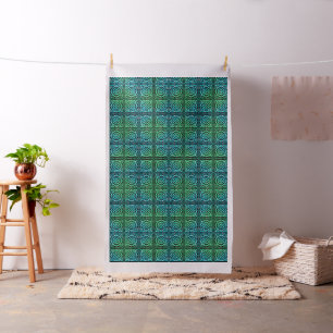 Tissu Noeud celtique - Carré bleu vert
