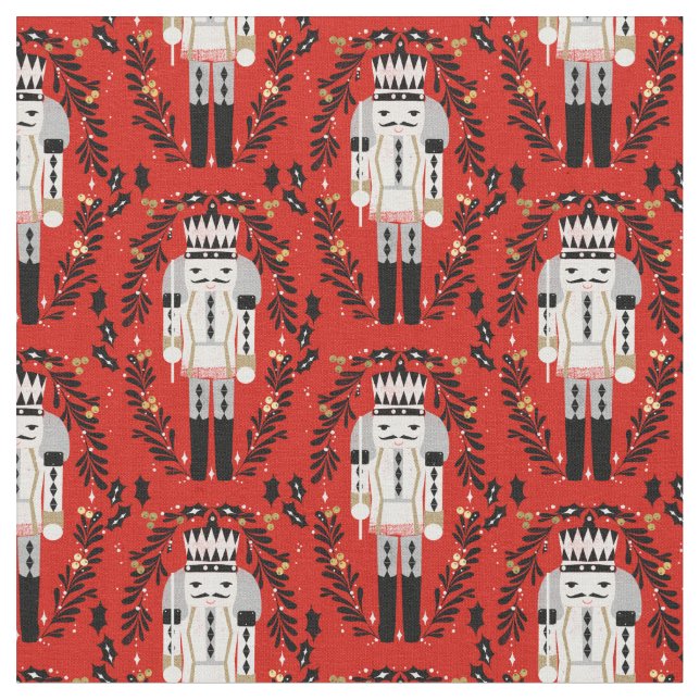 Tissu Noeud noir rouge de Noël (Fermer)