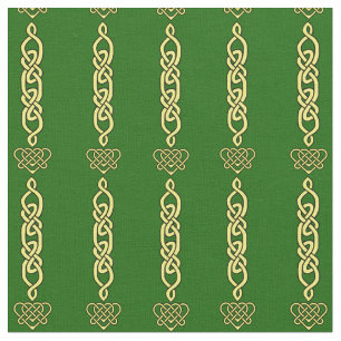 Tissu Noeud/tresse celtique, bande d'or du coeur sur ver