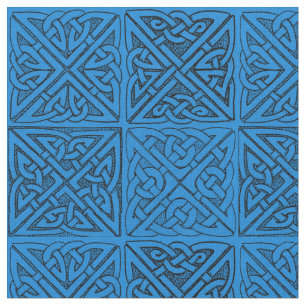 Tissu Noeuds celtiques dans le bleu