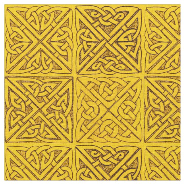 Tissu Noeuds celtiques en or (Fermer)