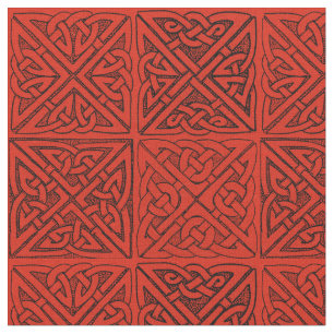 Tissu Noeuds celtiques en rouge