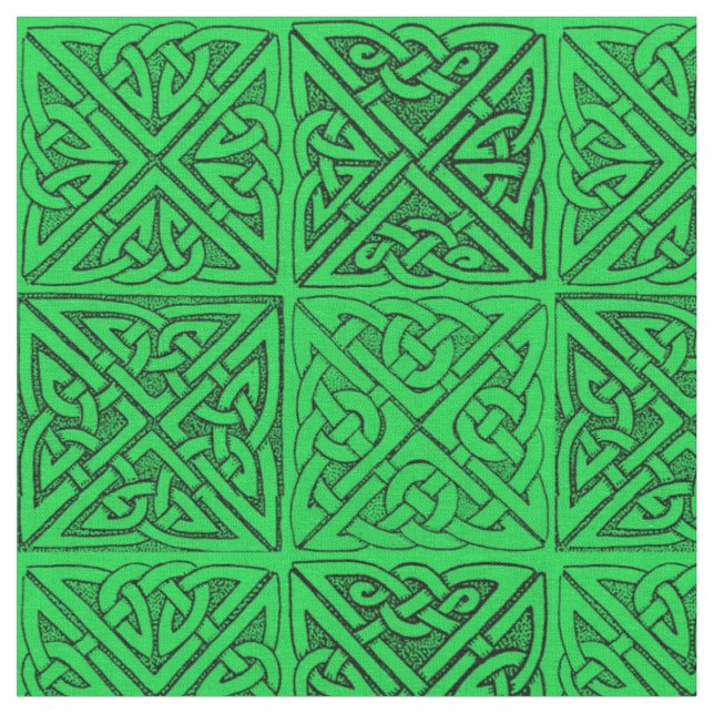 Tissu Noeuds celtiques vert-foncé (Fermer)