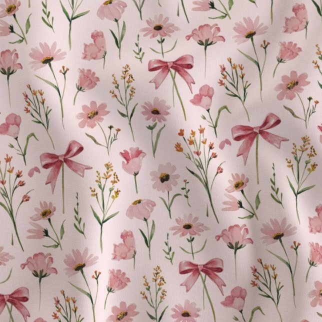 Tissu Nœuds de fleurs sauvages roses (Créateur téléchargé)