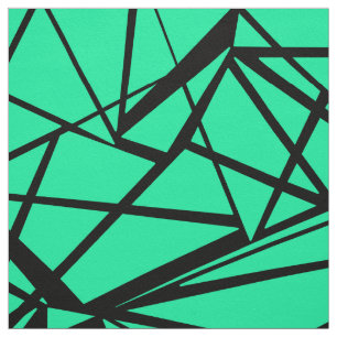 Tissu Noir Abstrait et turquoise