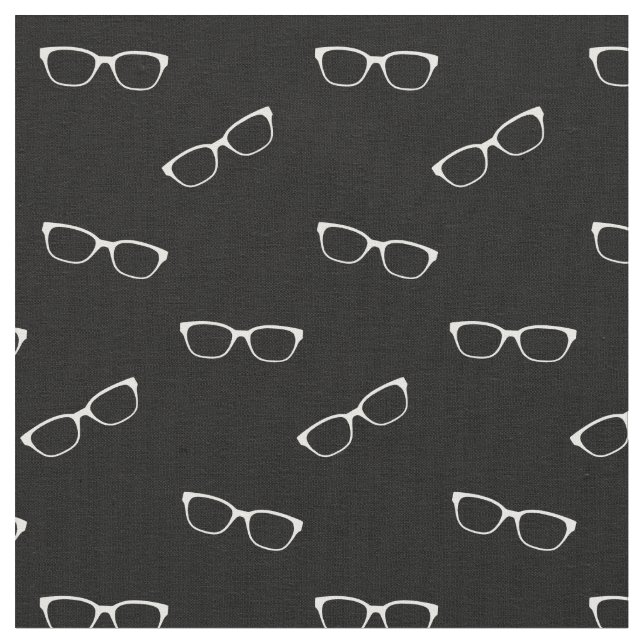Tissu noir avec lunettes imprimées (Fermer)