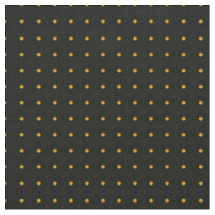 TISSU NOIR AVEC POIS OCRE JAUNE