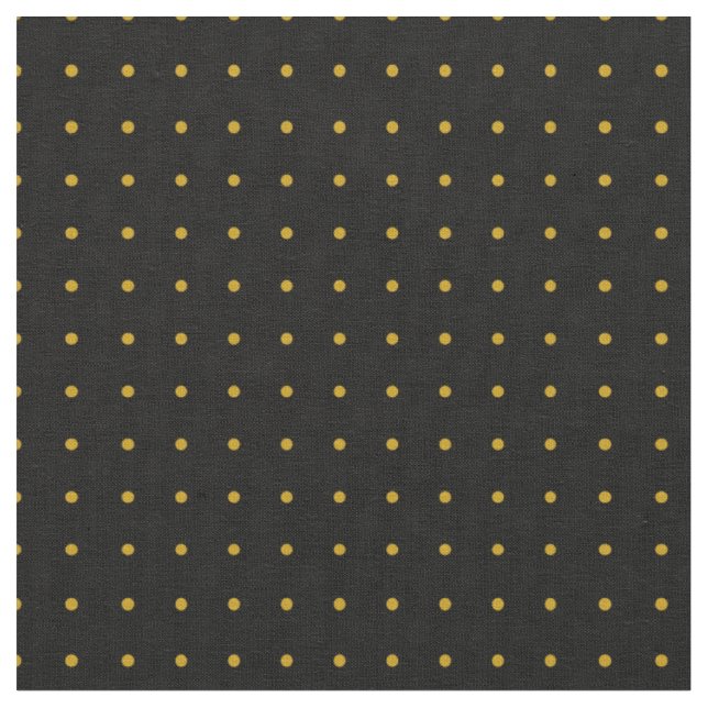 TISSU NOIR AVEC POIS OCRE JAUNE (Fermer)
