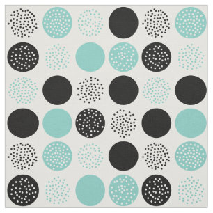 Tissu noir blanc d'Aqua de points modernes de