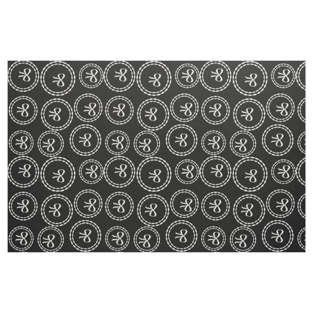 Tissu Noir blanc mignon abstrait de motif d'arc (Fat Quarter)