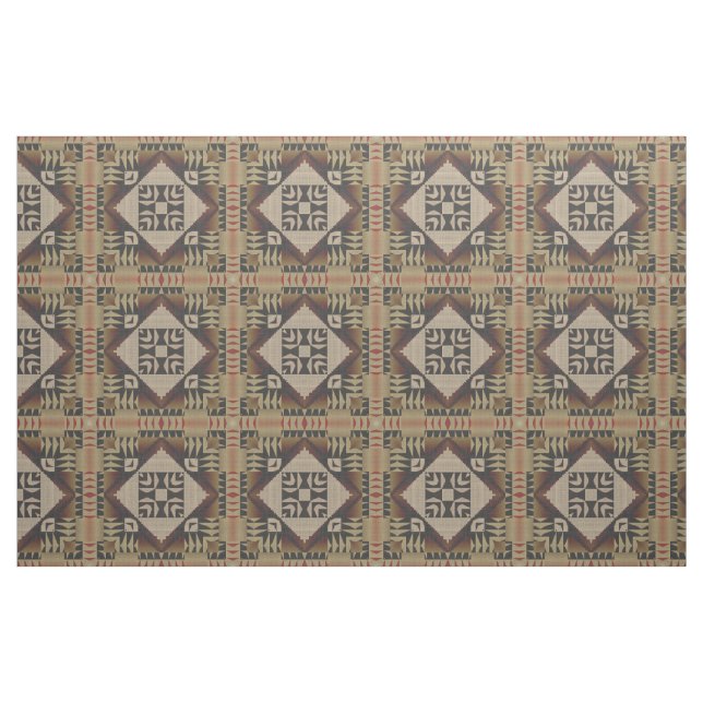 Tissu Noir Brown Rouge foncé Taupe Beige Ethnic Look (Fat Quarter)