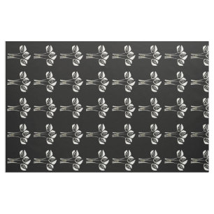Tissu noir crème mignon de tulipe de style d'art