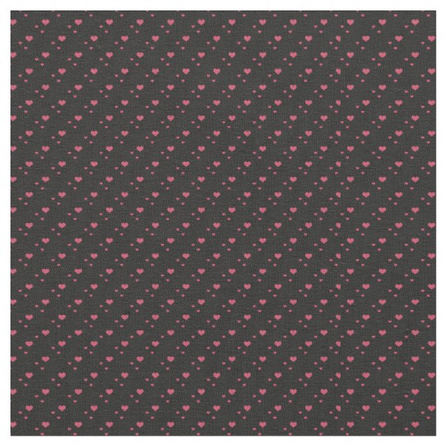Tissu Noir de coeurs de roses indien (Fermer)