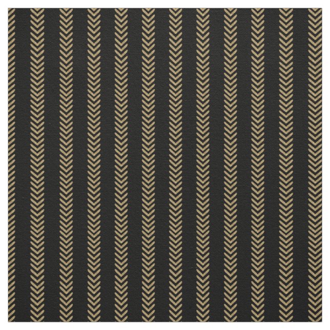 Tissu noir de flèches de Chevron d'or (Échantillon)