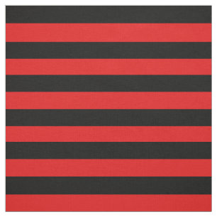 Tissu Noir de minuit, pied rouge lumineux, rayures