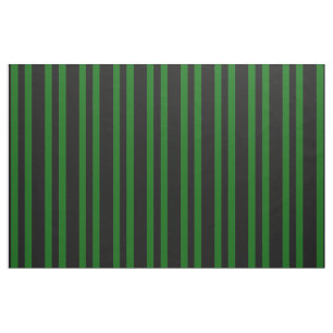 Tissu Noir de minuit, pied vert d'île, rayures